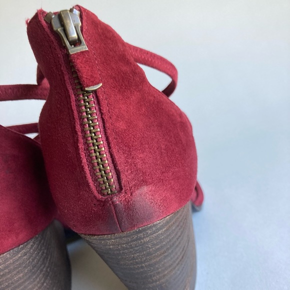 Eileen Fisher Burgundy Suede Leather Ankle Strap Almond Toe Slingbacks size 11 - Picture 11 of 16